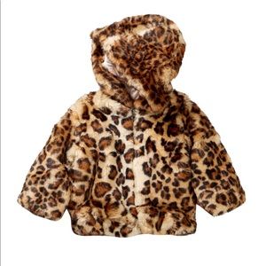 Splendid faux fur leopard print coat 12-18 months